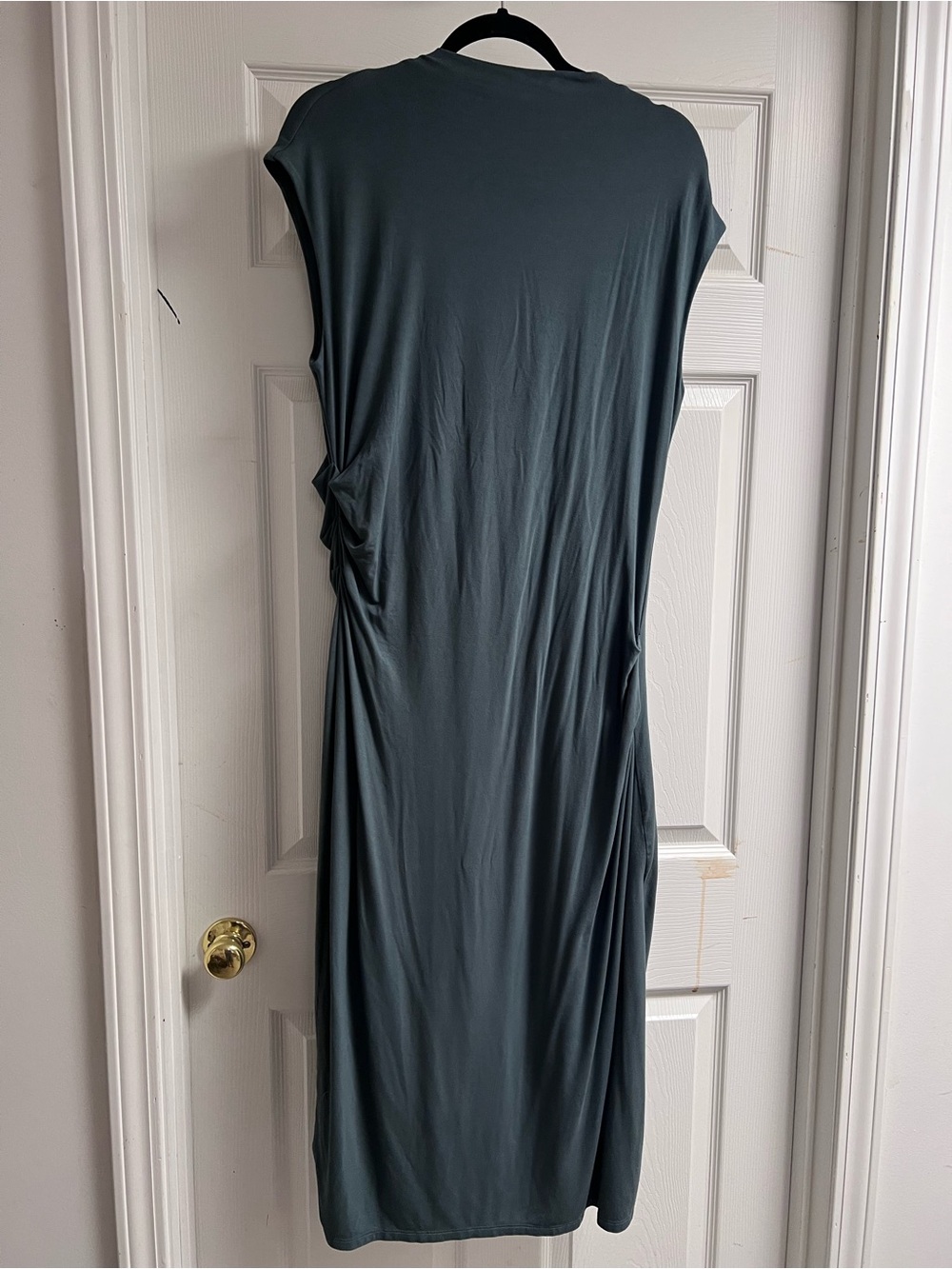 Old Navy Ruched Knit Dress Womens XL Jade Shadow New Sleeveless Funnel Neck